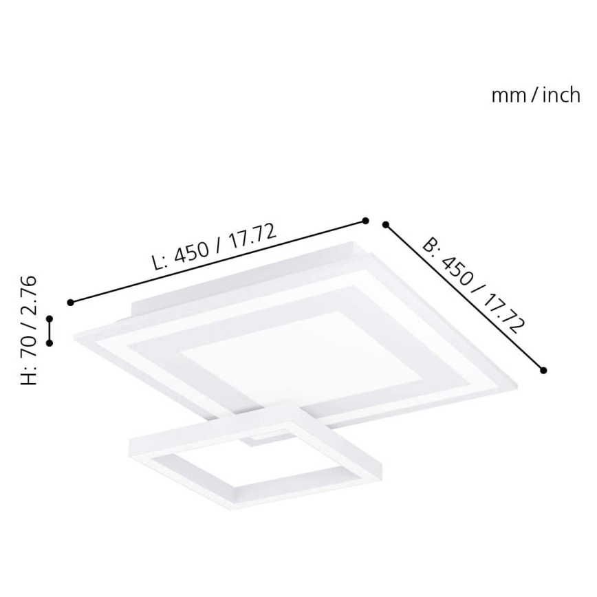 Eglo - LED RGB Reguliuojamas lubinis šviestuvas SAVATAEILA-C LED/20W/230V