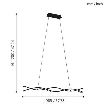 Eglo - LED lubinis šviestuvas LED/36W/230V