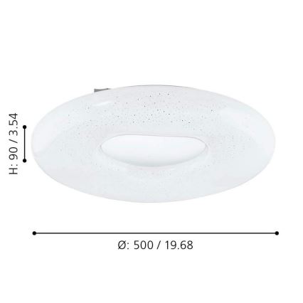 Eglo - LED Pritemdomas lubinis šviestuvas LED/24W/230V + nuotolinio valdymo pultas