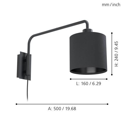 Eglo - Sieninis šviestuvas 1xE27/40W/230V