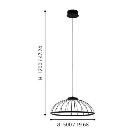 Eglo - LED sietynas, kabinamas ant virvės LED/27W/230V