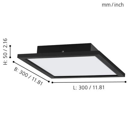 Eglo - LED RGB dimeriuojamas lubinis šviestuvas SALOBRENA-C LED/16W/230V 30x30 cm + nuotolinis valdymas
