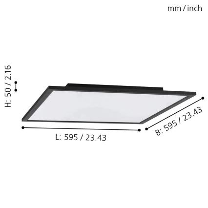 Eglo - LED RGB pritemdomas lubinis šviestuvas SALOBRENA-C LED/30,5W/230V + nuotolinio valdymo pultas