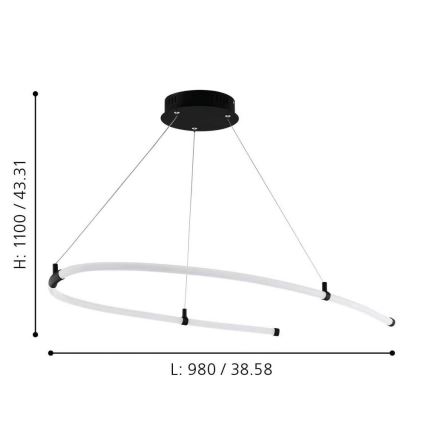 Eglo - LED sietynas, kabinamas ant virvės LED/27W/230V