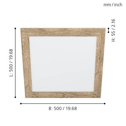 Eglo 99435 - LED lubinis šviestuvas PIGLIONASSO LED/20W/230V 500x500 mm