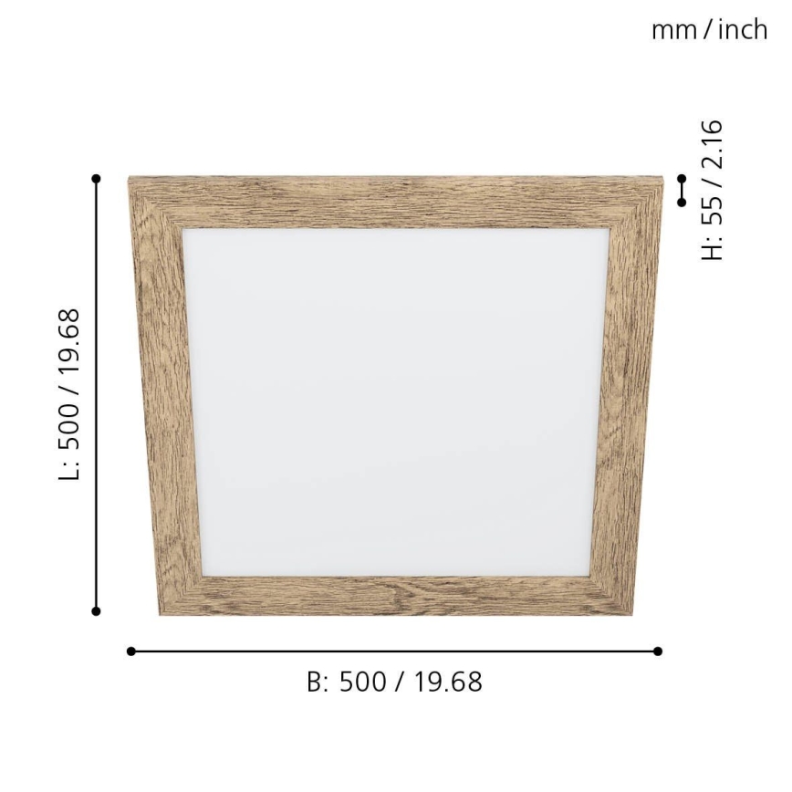 Eglo 99435 - LED lubinis šviestuvas PIGLIONASSO LED/20W/230V 500x500 mm