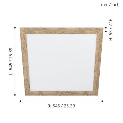 Eglo 99436 - LED lubų šviestuvas PIGLIONASSO LED/32W/230V 645x645 mm