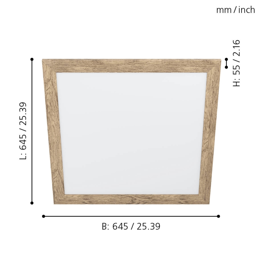 Eglo 99436 - LED lubų šviestuvas PIGLIONASSO LED/32W/230V 645x645 mm