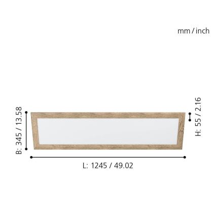 Eglo - LED Lubinis šviestuvas LED/32W/230V 345x1245 mm