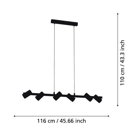 Eglo - Sietynas, kabinamas ant virvės 6xE14/25W/230V