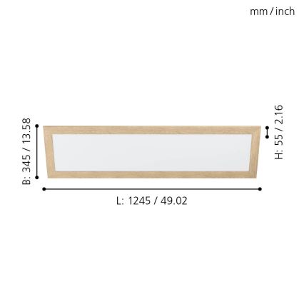 Eglo - LED Lubinis šviestuvas LED/32W/230V 345x1245 mm