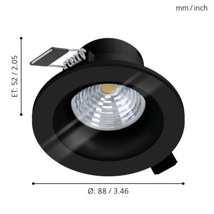 Eglo - LED Reguliuojamas vonios šviestuvas LED/6W/230V 2700K IP44