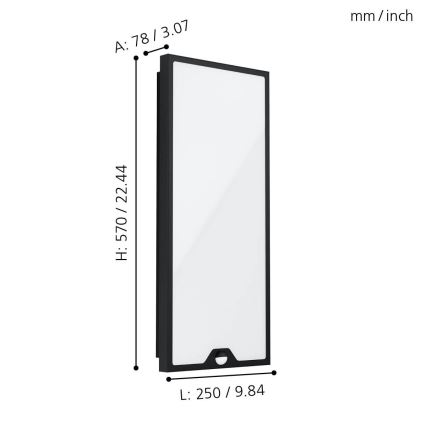 Eglo - LED Lauko šviestuvas su jutikliu LED/18,5W/230V IP44