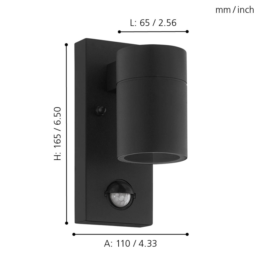 Eglo - LED Lauko sieninis šviestuvas su jutikliu 1xGU10/3W/230V IP44
