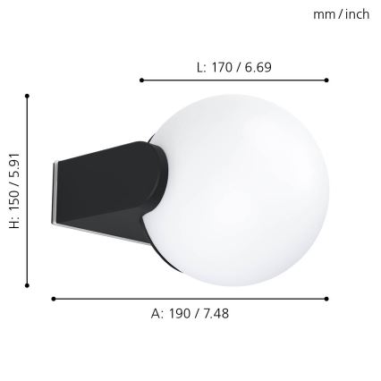 Eglo - Lauko sieninis šviestuvas 1xE27/15W/230V IP44