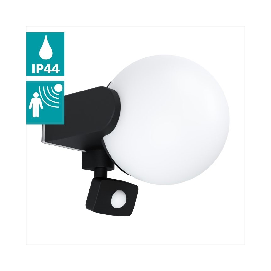 Eglo 99573 - Lauko sieninis šviestuvas su jutikliu RUBIO 1xE27/15W/230V IP44