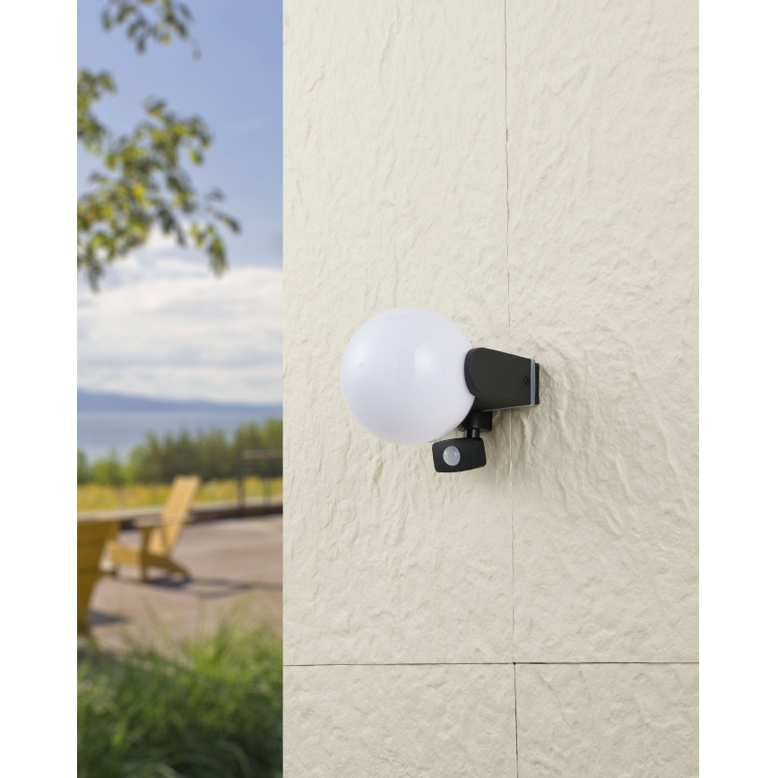 Eglo 99573 - Lauko sieninis šviestuvas su jutikliu RUBIO 1xE27/15W/230V IP44