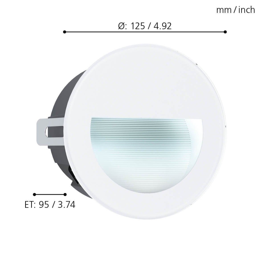 Eglo - LED Lauko įleidžiamas šviestuvas LED/2,5W/230V IP65 baltas