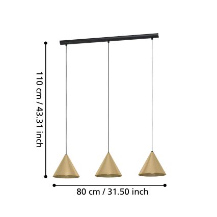 Eglo - Pakabinamas sietynas 3xE27/40W/230V