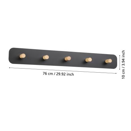 Eglo - LED Sieninė kabykla su šviestuvu LED/18W/230V