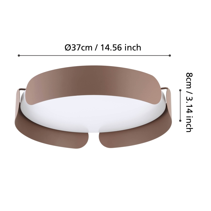 Eglo - LED lubų šviestuvas LED/20W/230V Ø 37 cm rudos spalvos