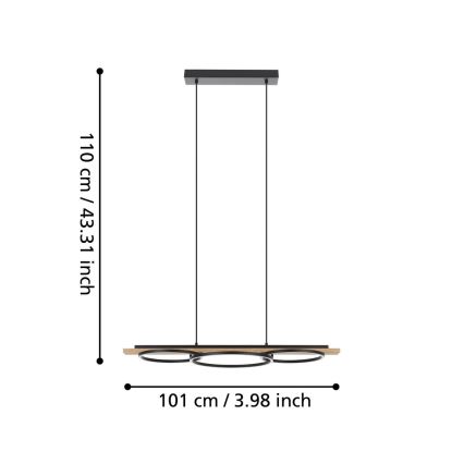 Eglo - LED Reguliuojamas pakabinamas sietynas LED/40,5W/230V