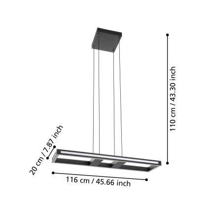 Eglo - LED Reguliuojamas pakabinamas sietynas LED/21W/230V 2700-6500K