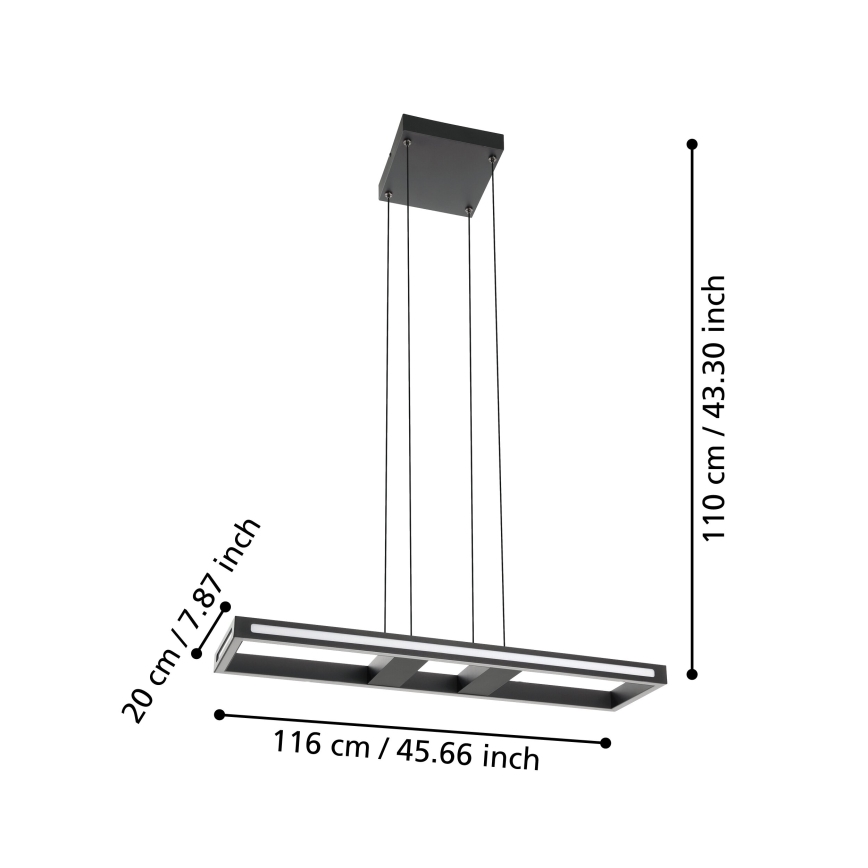 Eglo - LED reguliuojamas pakabinamas šviestuvas su kabeliu LED/21W/230V 2700-6500K