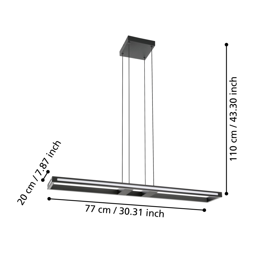 Eglo - LED Reguliuojamas pakabinamas sietynas LED/33W/230V 2700-6500K