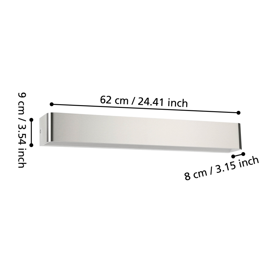 Eglo - LED Sieninis vonios šviestuvas LED/26,5W/230V 3000K IP44 matinis chromas