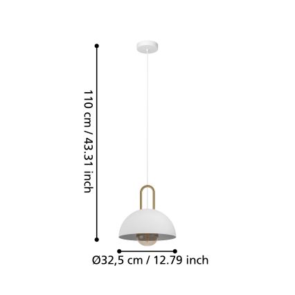 Eglo - Pakabinamas sietynas 1xE27/40W/230V baltas