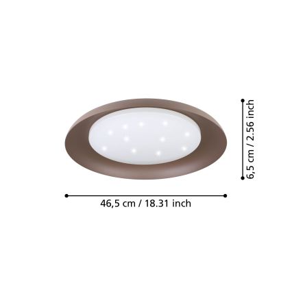 Eglo 99704 - LED lubinis šviestuvas PENJAMO LED/17,1W/230V rudas
