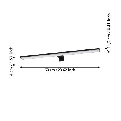 Eglo - LED vonios veidrodžio apšvietimas LED/11W/230V 4000K 60 cm IP44