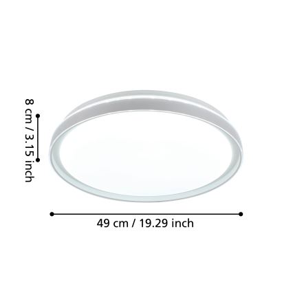 Eglo - LED Reguliuojamas lubinis šviestuvas LED/40W/230V 3000-6500K+ valdymo pultas