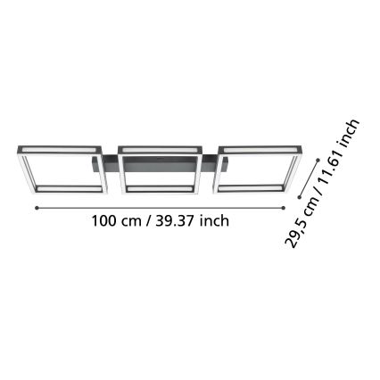 Eglo - LED Lubinis šviestuvas 3xLED/11,2W/230V juodas