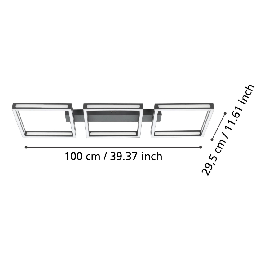 Eglo - LED Lubinis šviestuvas 3xLED/11,2W/230V juodas