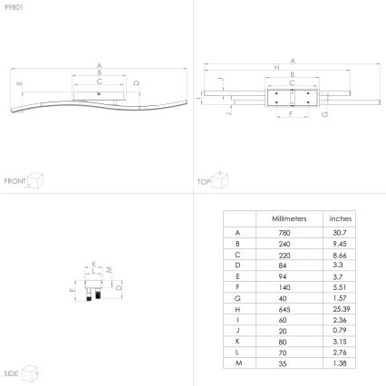 Eglo - LED Lubinis šviestuvas LED/21,5W/230V