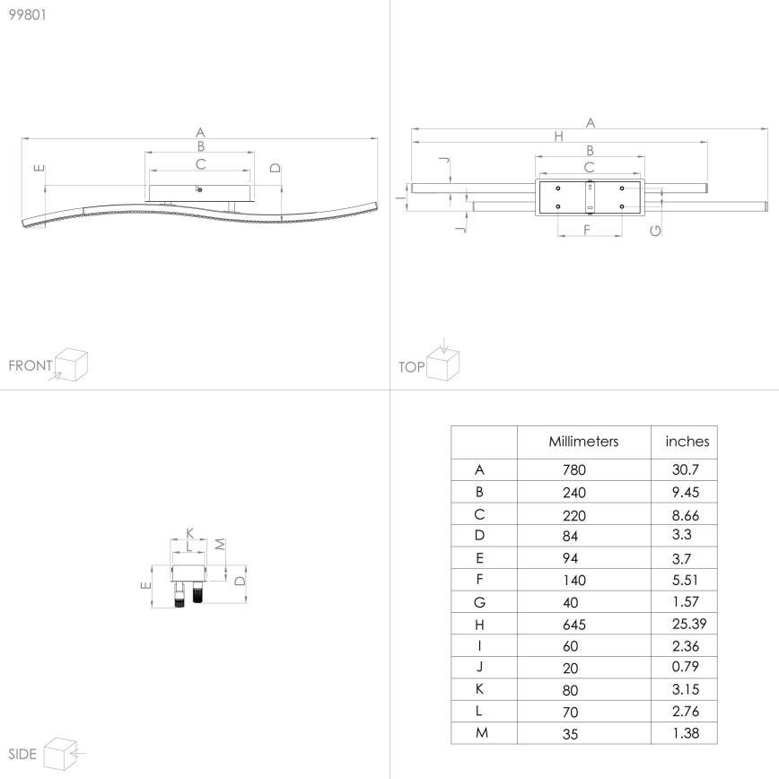 Eglo - LED Lubinis šviestuvas LED/21,5W/230V