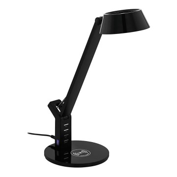 Eglo 99832 - LED dimeriuojama jutiklinė stalinė lempa su belaidžiu įkrovimu BANDERALO LED/4,8W/230V juoda