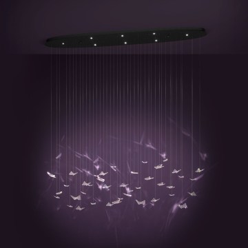 Eglo - dimeriuojamas LED pakabinamas šviestuvas ant laido 8xLED/4,2W/230V juodas/skaidrus