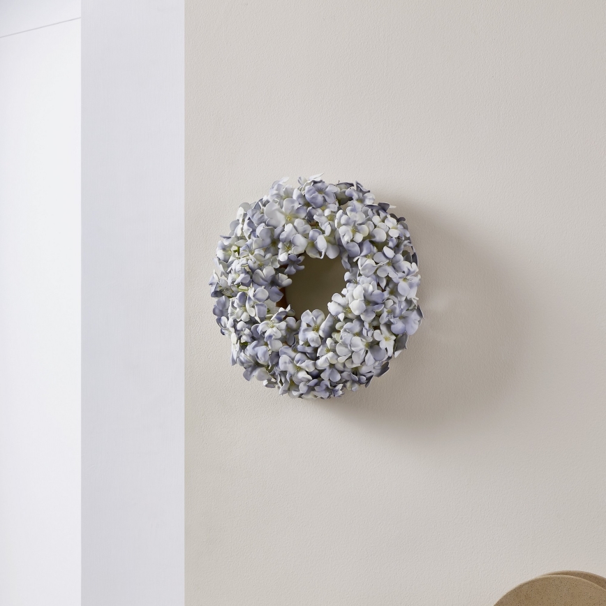 Eglo - Dirbtinis gėlių vainikas diametras 35 cm mėlyna