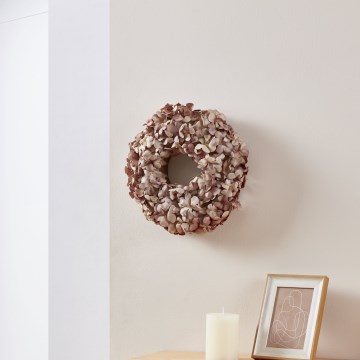 Eglo - Dirbtinis gėlių vainikas diametras 35 cm rausva