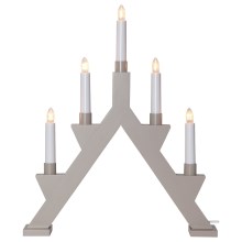 Eglo - Kalėdinė žvakidė 5xE10/3W/230V pilka