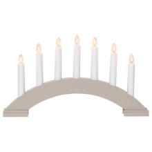 Eglo - Kalėdinė žvakidė 7xE10/3W/230V pilka