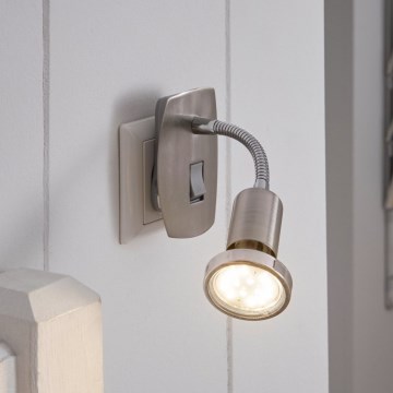 Eglo - Kištukinis LED šviestuvas 1xGU10/2,8W/230V matinis chromas