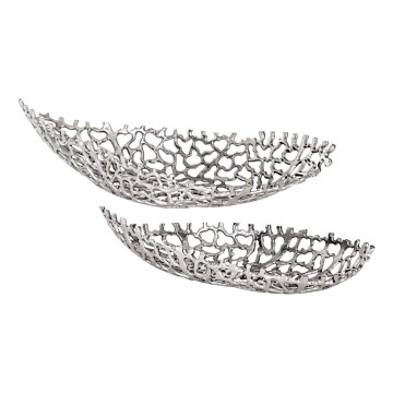 Eglo - KOMPLEKTAS 2x Dekoratyvinis padėklas 44/61 cm sidabras