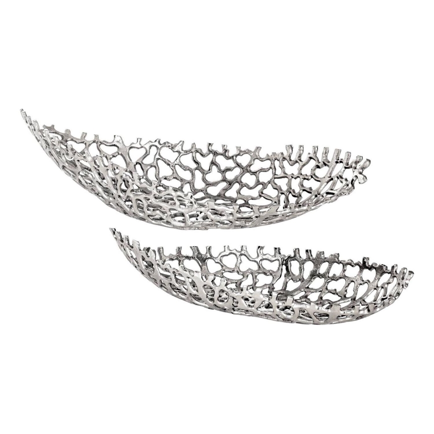 Eglo - KOMPLEKTAS 2x Dekoratyvinis padėklas 44/61 cm sidabras