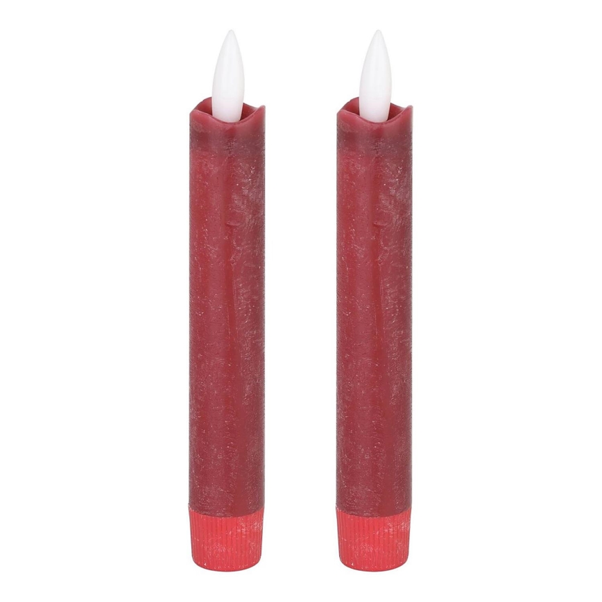Eglo - KOMPLEKTAS 2x LED Candle LED/1xAAA 15 cm raudona