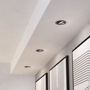 Eglo - Komplektas 3 vnt. dimeriuojamų įleidžiamų LED šviestuvų LED/6,4W/230V, skersmuo 8,8 cm, juodi