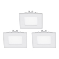 Eglo - KOMPLEKTAS 3 vnt. įleidžiamas LED lubinis šviestuvas FUEVA 1 LED/2,7W/230V 8,5x8,5 cm